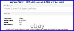 2007-2009 AUDI Q7 REAR AC Climate Control / TEMP UNIT 4L0919158C