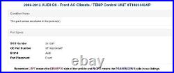 2009-2012 AUDI Q5 Front AC Climate / TEMP Control UNIT 8T1820043AP