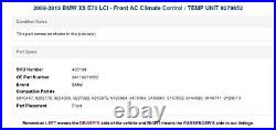 2009-2013 BMW X5 E70 LCI Front AC Climate Control / TEMP UNIT 9279652