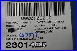 2011-2012 Audi Q5 Control A/c Heater Unit Oem 8t1820043aq