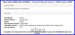 2011-2012 PORSCHE CAYENNE Front AC Climate Control / TEMP Switch UNIT